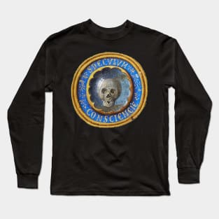 Late Medieval Manuscript Death Skull Long Sleeve T-Shirt